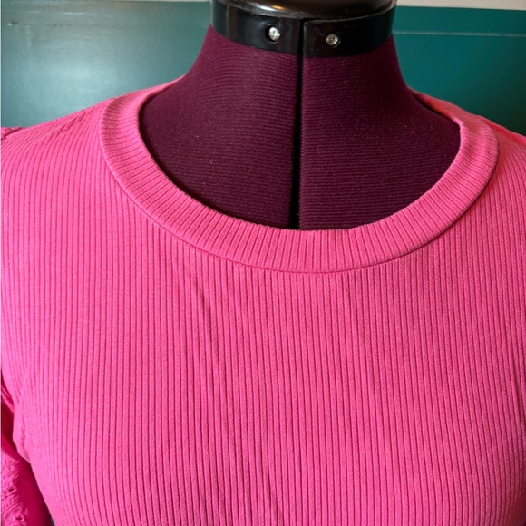 Hailey & Co Pink Ruffled Blouse with Puff Sleeves - Picture 3 of 5